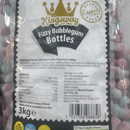 Fizzy bubblegum bottles