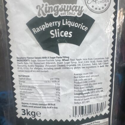 Raspberry liquorice slices